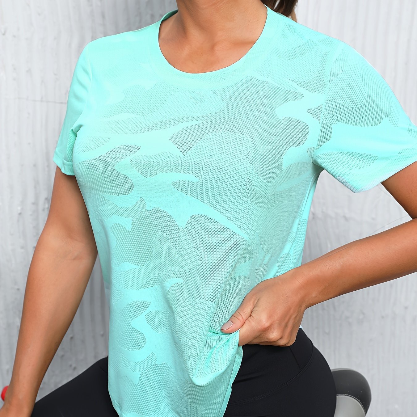 Image of Breathable Athletic Yoga Women's 3d Jacquard Running Casual Fitness Wear