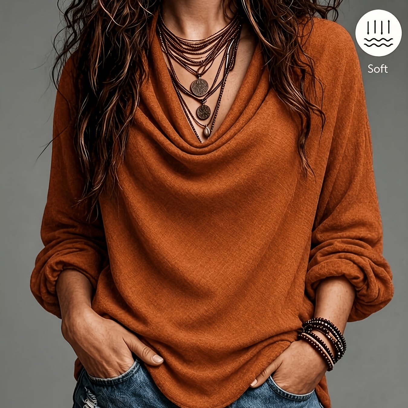 TEMU Chemise bohème à épaules dénudées, manches longues, style vintage pour femmes, col à volants, et décontracté, , respirant, haut à enfiler