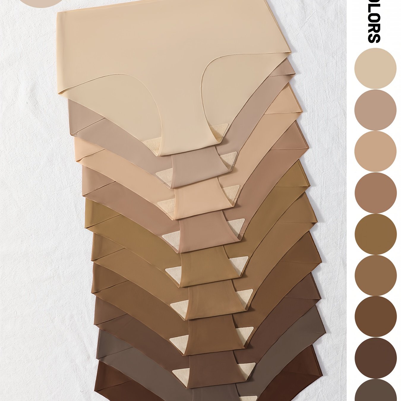 E-shop 10er-Pack Damen-Mid-Rise-Scallop-Slips, Bequeme Atmungsaktive Nahtlose Unterhosen in -Farbpalette, Einfarbige Trunks, Ganzjahres-Tageskleidung