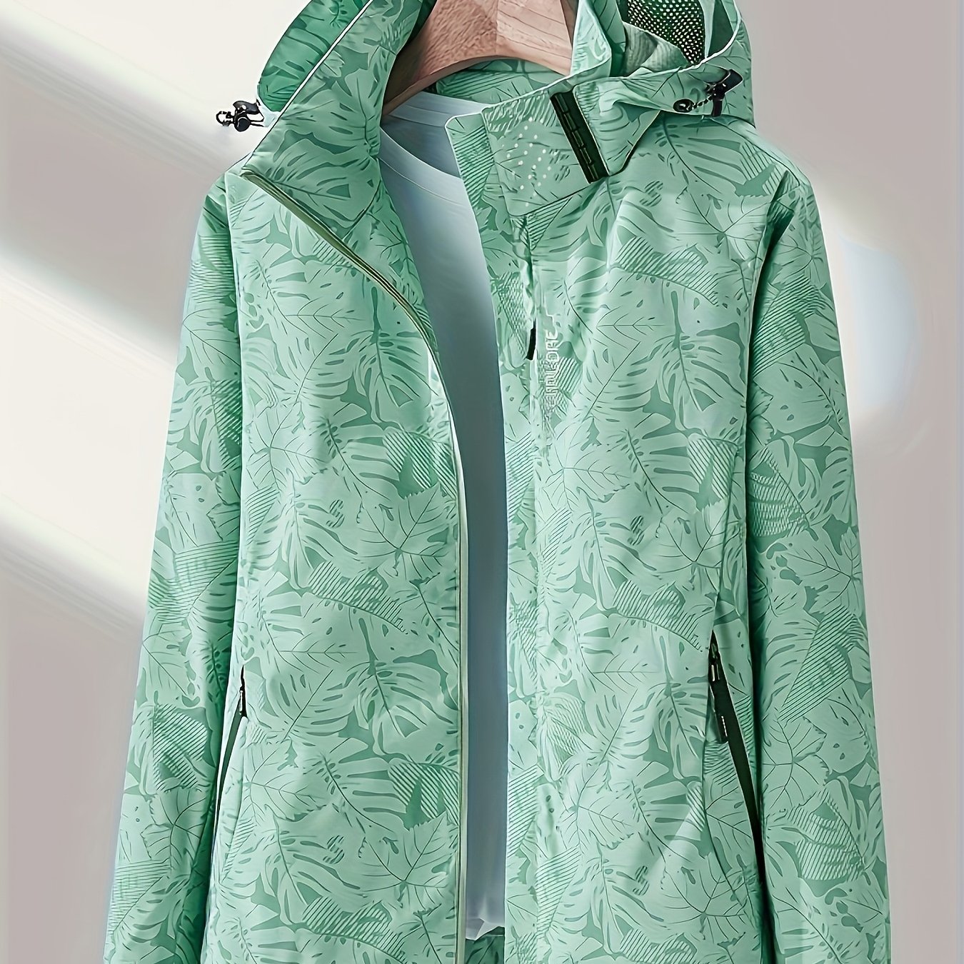 Women's Plus Size Spring/autumn Sporty Casual Outdoor Jacket, Fashionable Single-layer Detachable Hooded Outerwear For Hiking, Trekking, Golf, And Running