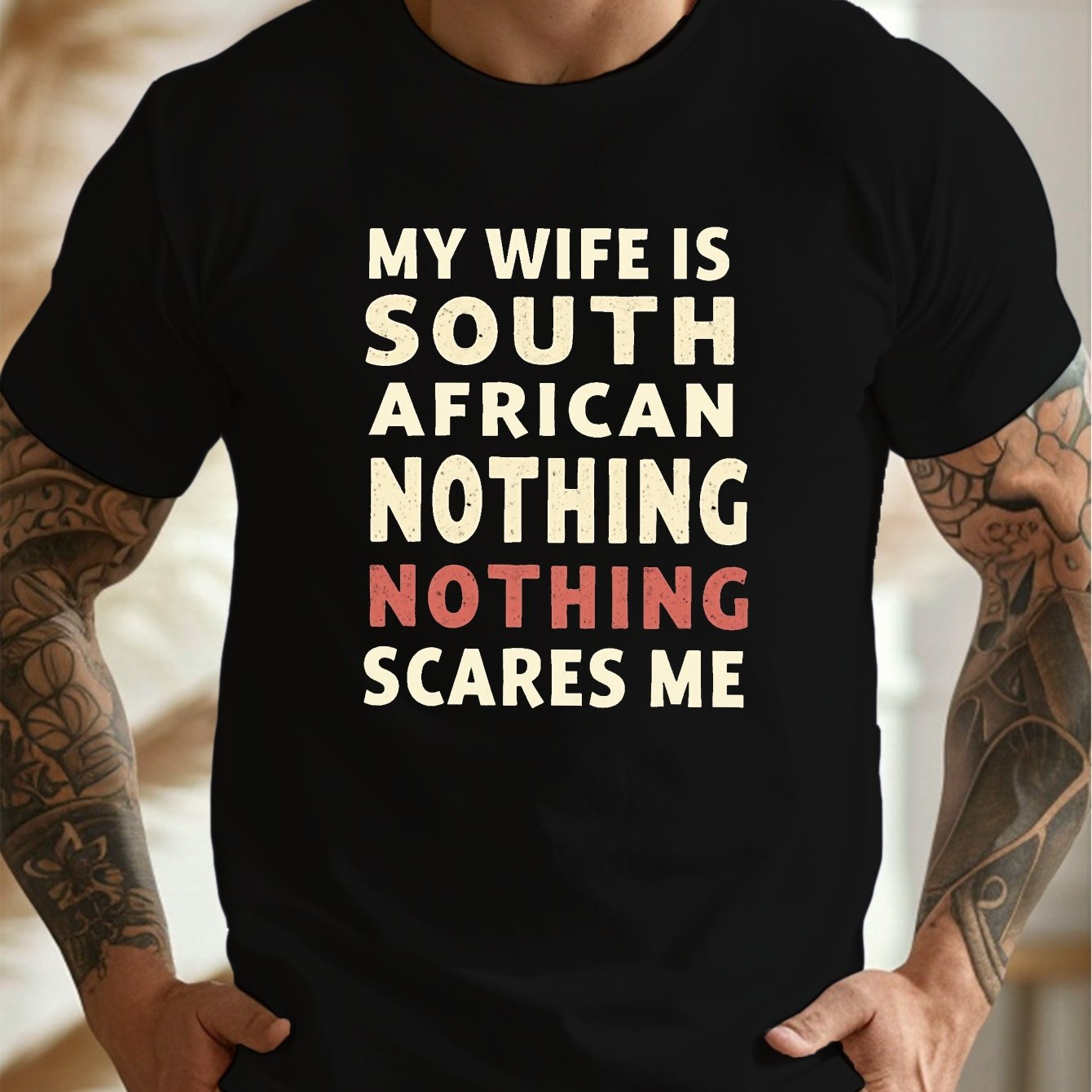 TEMU Statement From A South African : Printed Men's Short-sleeve Crew Neck T-shirt, A Comfortable And Lightweight Casual Top For Summer