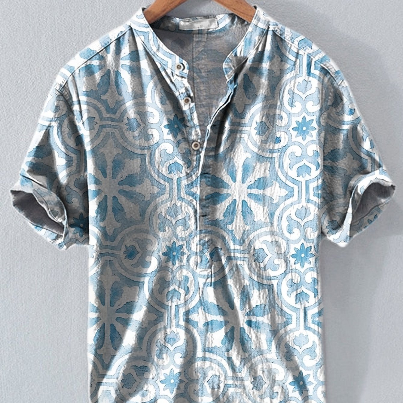 TEMU Polo pour homme à col avec impression numérique