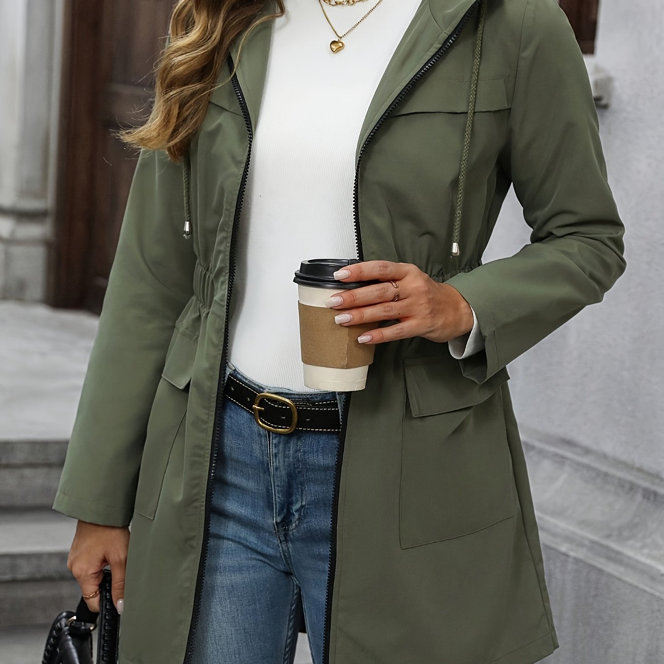 TEMU Spring And Autumn Elegant Casual Jacket Outerwear