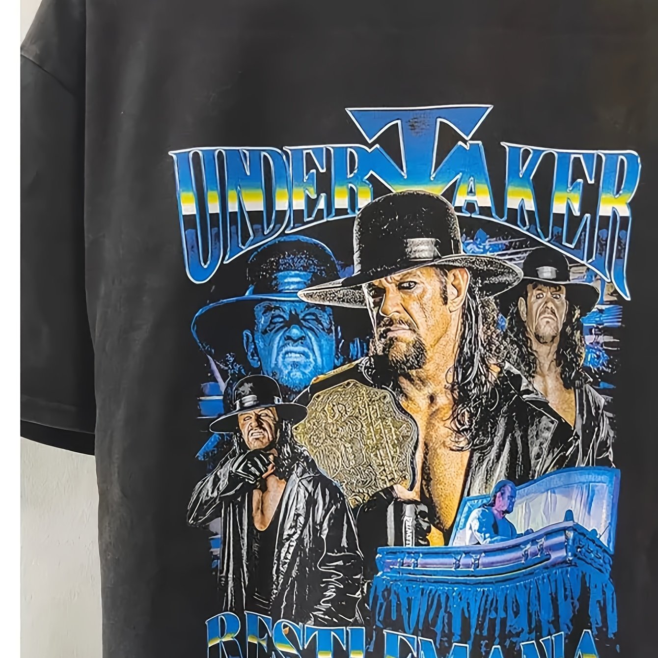 TEMU Vtg The U-unde Rtaker Wrestling 90s Black Short Sleeve Unisex T-shirt Nh22577 - Picture 1 Of 2