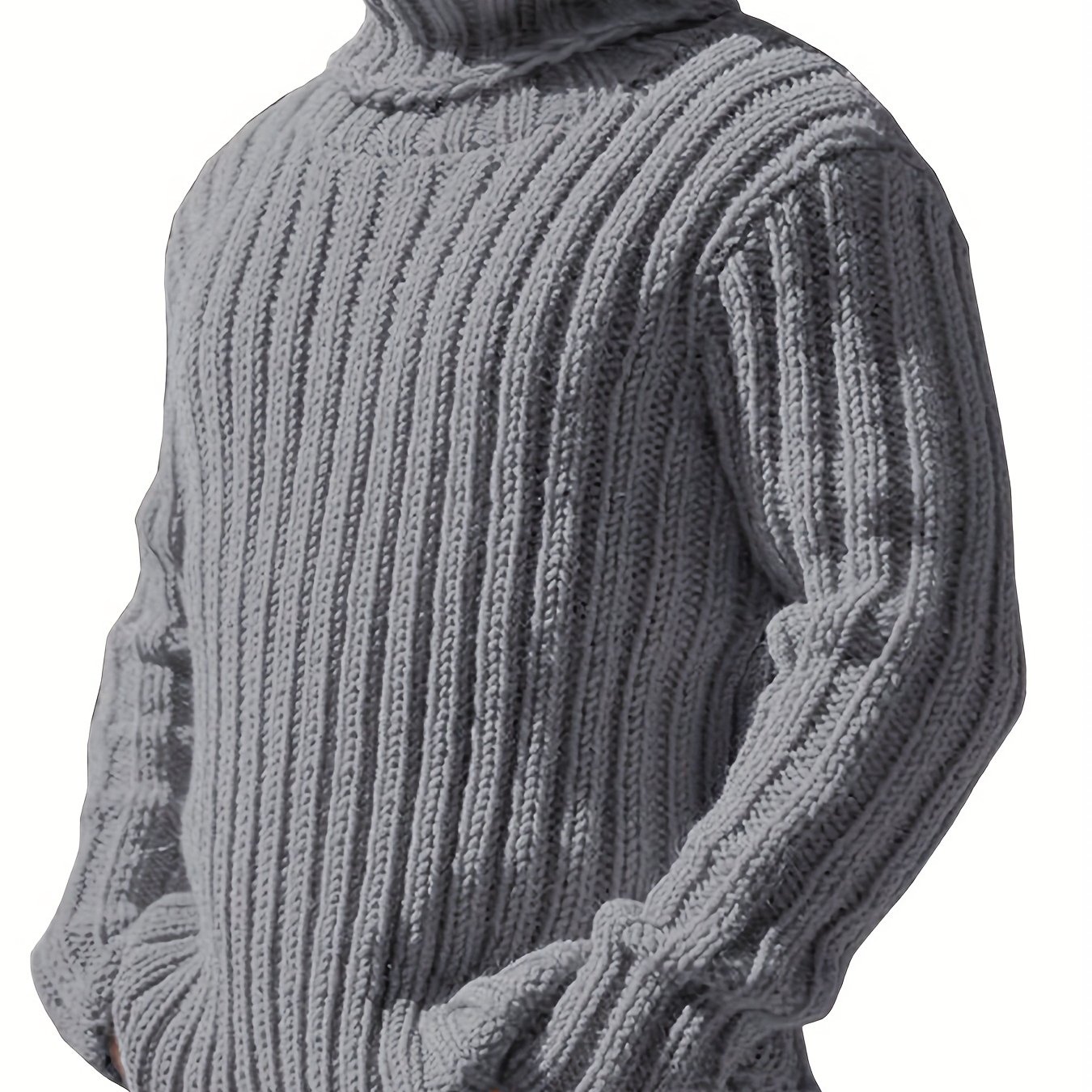 TEMU 1pc Neck Knit Sweater - , , Ribbed , Fit Pullover For /