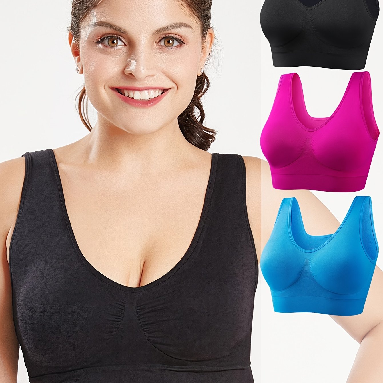 Women' Sports Bra Tank Top 3pcs Set