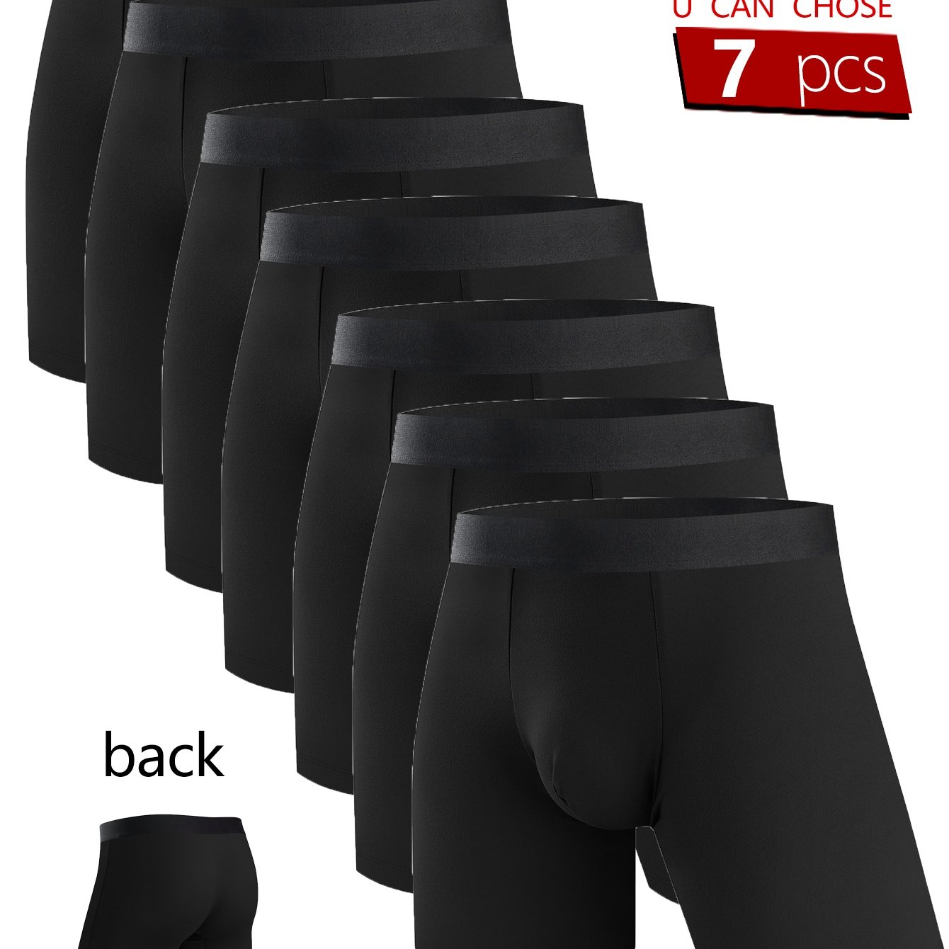 E-shop 7er-Pack Herren Boxershorts Lang - Dehnbar, Atmungsaktiv, Bequem, Maschinenwaschbar