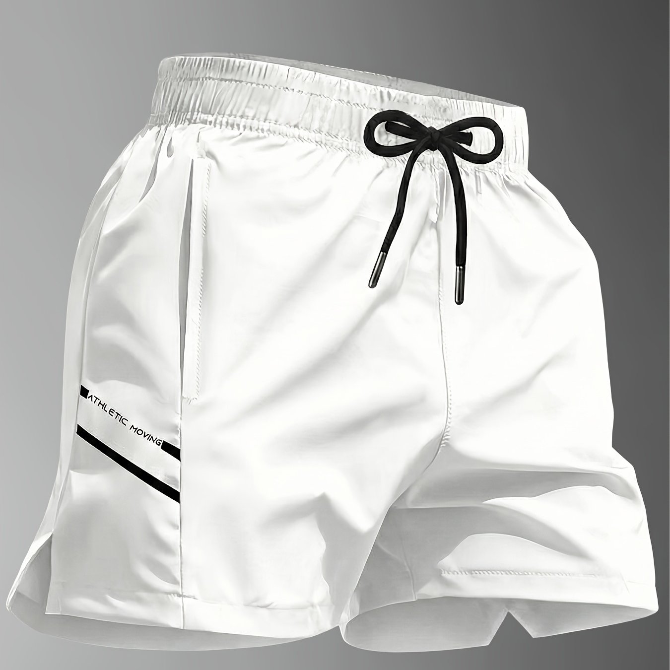 TEMU Men's Quick-dry Casual Sports Shorts, New Summer Style Fiber Fabric Thin Breathable Running And Fitness Three-quarter Shorts. Lightweight,