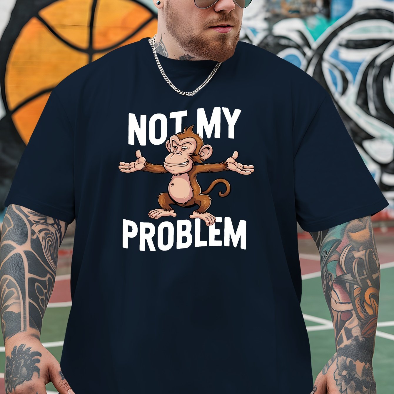 TEMU Not My Problem Men's T-shirts And Shirts, Outdoor Sports And Casual, Latest Printed And Larger Size T-shirt Loose Base Shirt, Comfortable,