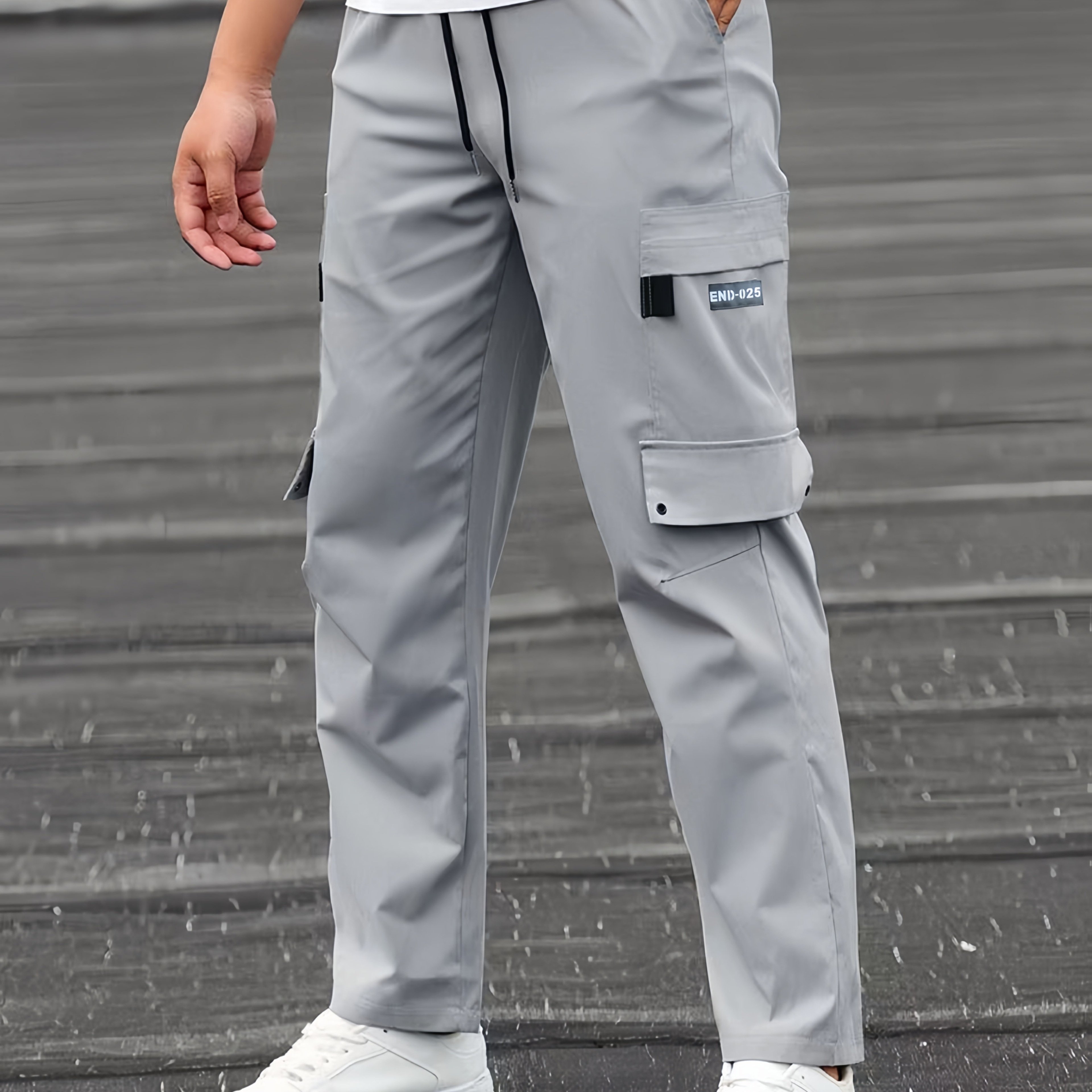 Image of Men's Casual Cargo Pants, /autumn Fashion Straight-leg Trousers, Loose-fit Versatile Pants