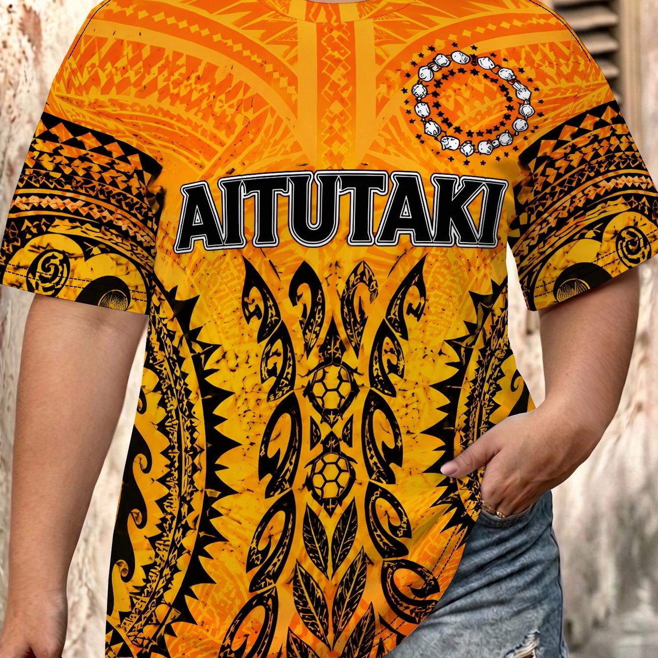 TEMU Cook Islands Series Plus Size Casual Sportswear For Women