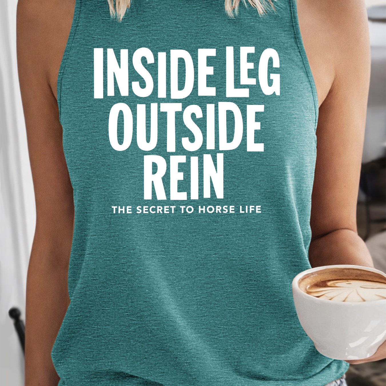 TEMU Women's Summer T-shirt | Equestrian Easy Fun Slogan Print Tank Top | Equestrian Enthusiast Style Sleeveless Top | Sports T-shirt | 2026 New