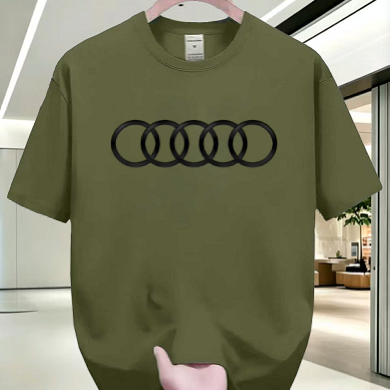 TEMU Men's Fashion Casual Quick-dry Sweat-wicking Print Crew Neck T-shirt 100%
