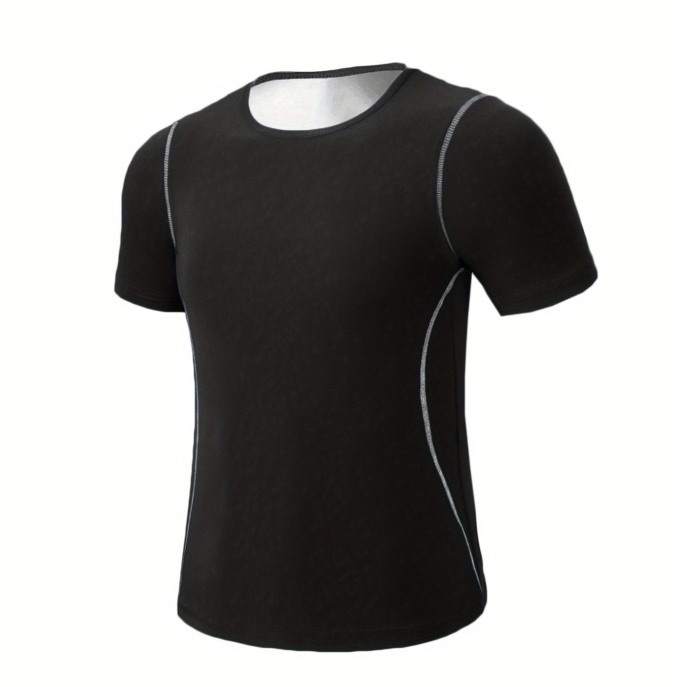 TEMU Men's Sauna Shirt Designed For Gym Workouts, Featuring A Sweat Sauna Suit And Compression And Silver