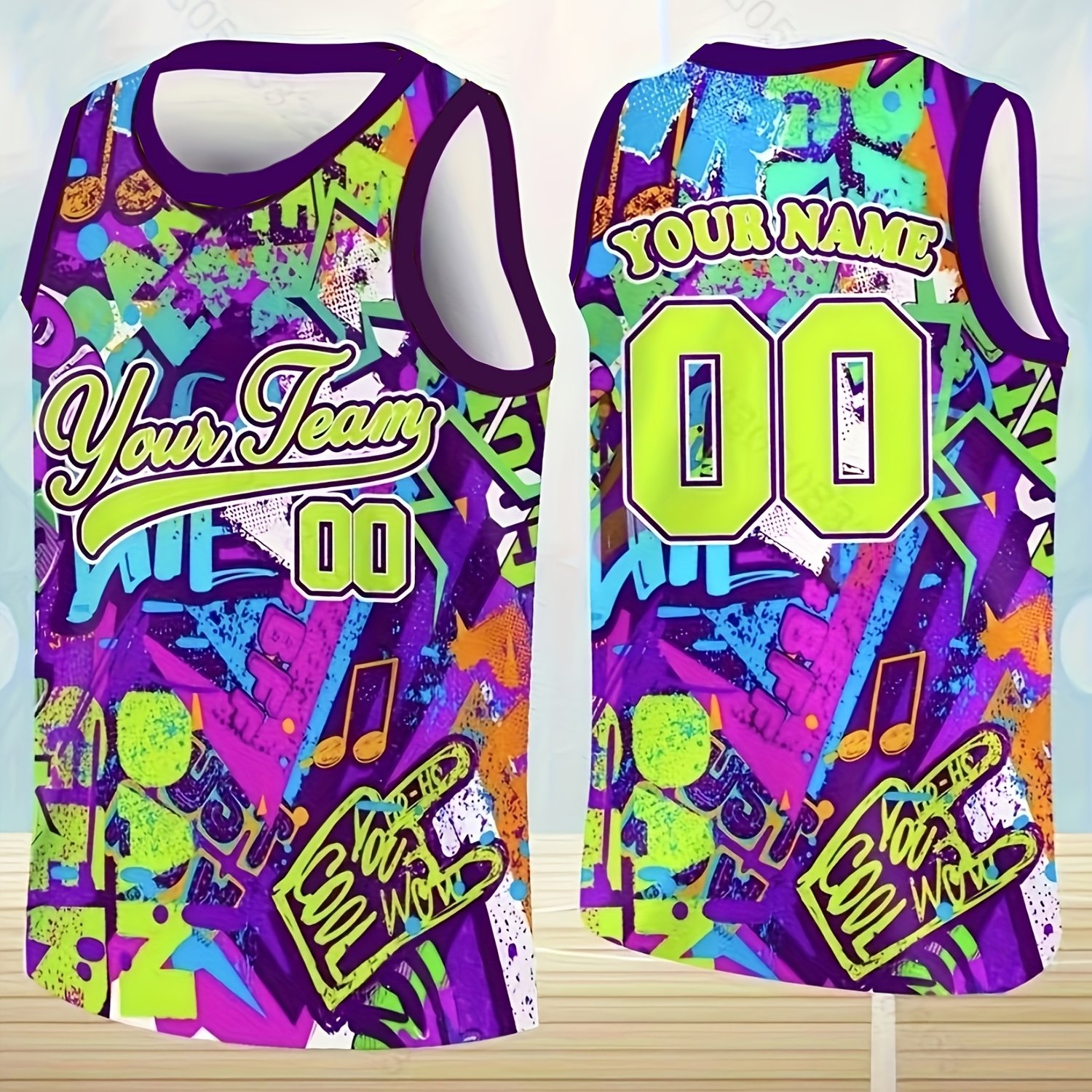 TEMU Camiseta de baloncesto sin personalizada - y números de equipo personalizados - Camiseta deportiva de secado rápido que absorbe la humedad,
