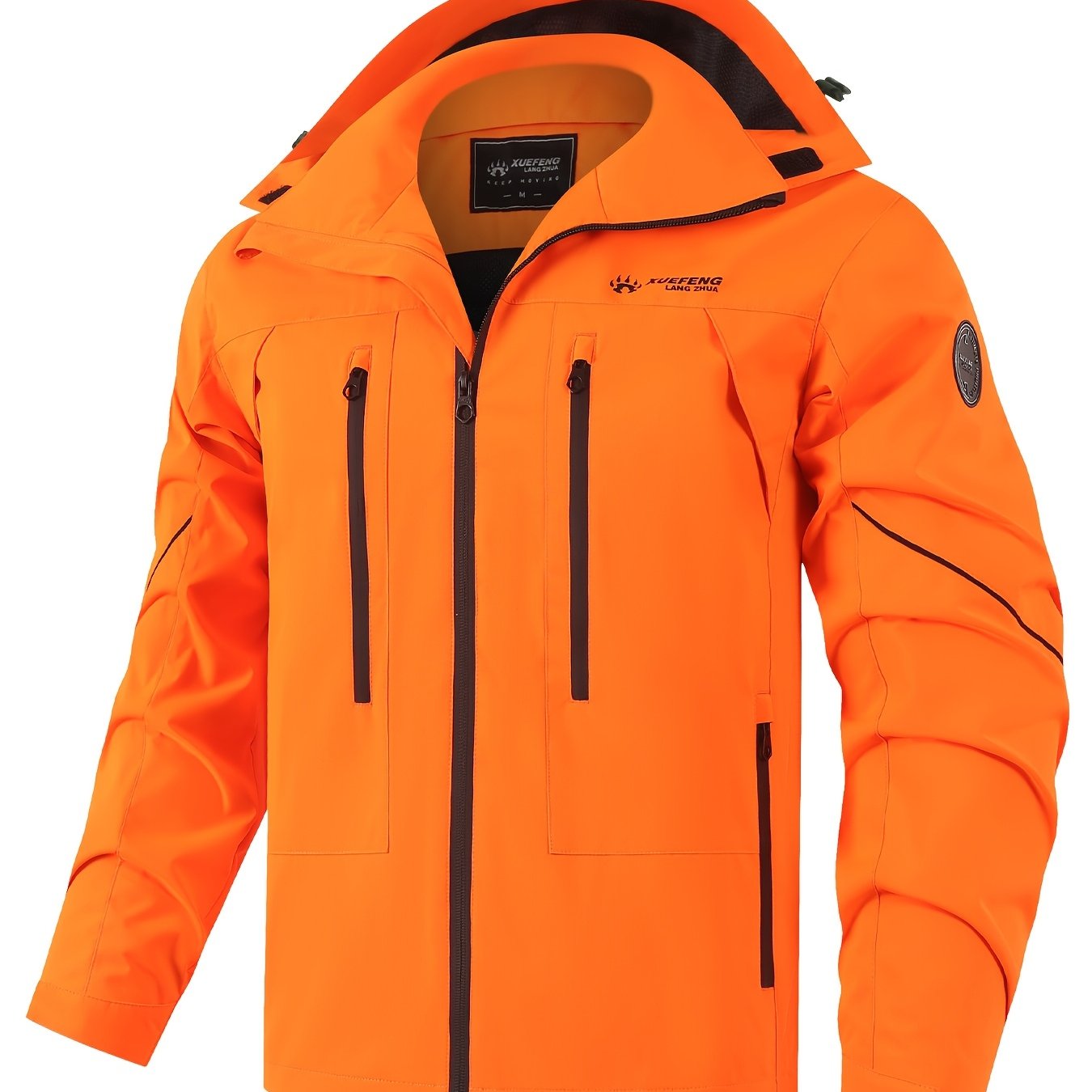 Image of Men' Color Simple Outdoor Windbreaker Thin Hooded Jacket Men's Casual College Style Jacket