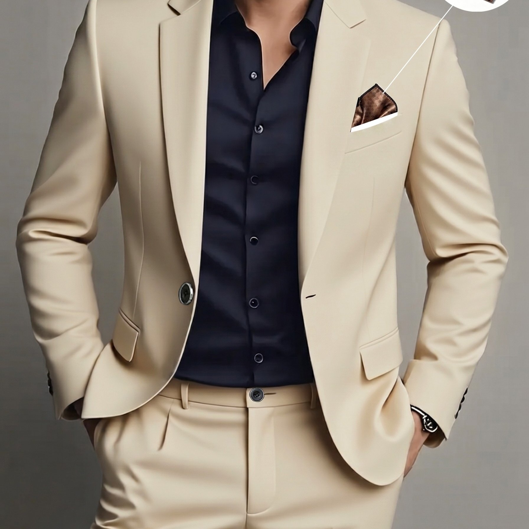 TEMU Ensemble 2 pièces pour homme, comprenant un blazer et un pantalon, idéal pour les décontractées, , les événements formels, et les tenues