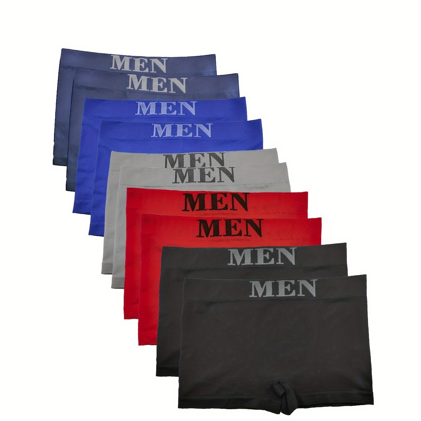 10pcs Men's Soft Solid Color Underwear, Casual Boxer Briefs Shorts, Breathable Comfy Stretchy Boxer Trunks, Sports Shorts For Spring Summer