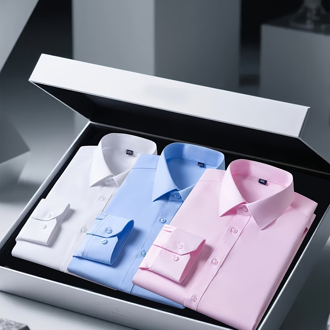 TEMU Ensemble de 3 chemises respirantes à boutonnage et , chemises élégantes et décontractées à manches longues pour homme, adaptées aux occasions