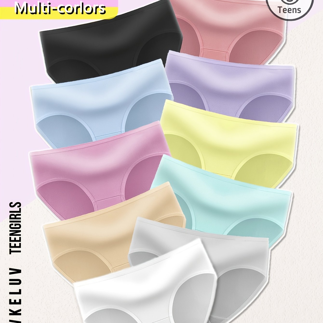E-shop 10 Stück Dreieck-Slips in Macaron-Farben für Teenager-Mädchen, weiche, bequeme, atmungsaktive, elastische Unterwäsche, ganzjährig tragbarer