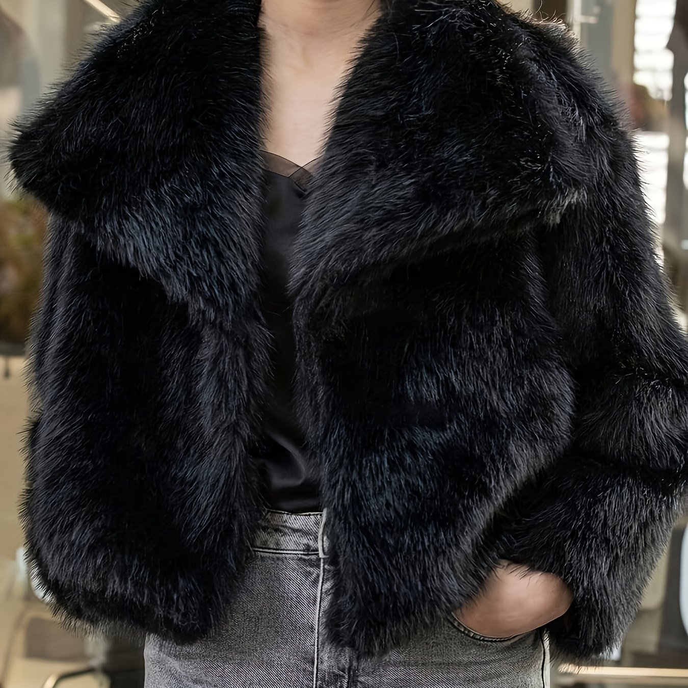 TEMU Cappotto da donna elegante e in pelliccia per inverno