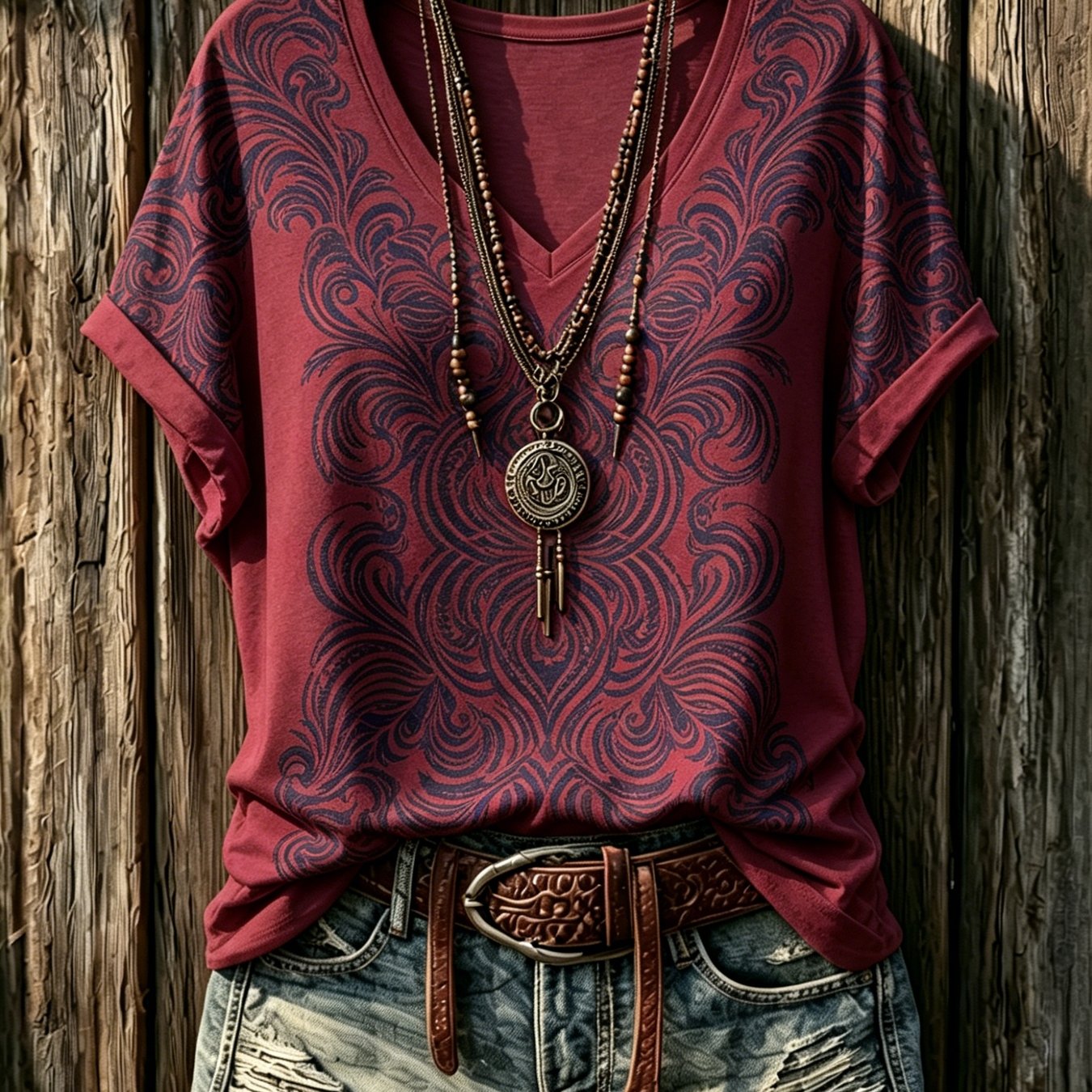 TEMU T-shirt da donna , sexy ed elegante, con scollo maniche corte, motivo geometrico , tessuto e traspirante, e versatile, perfetta per , le vacanze