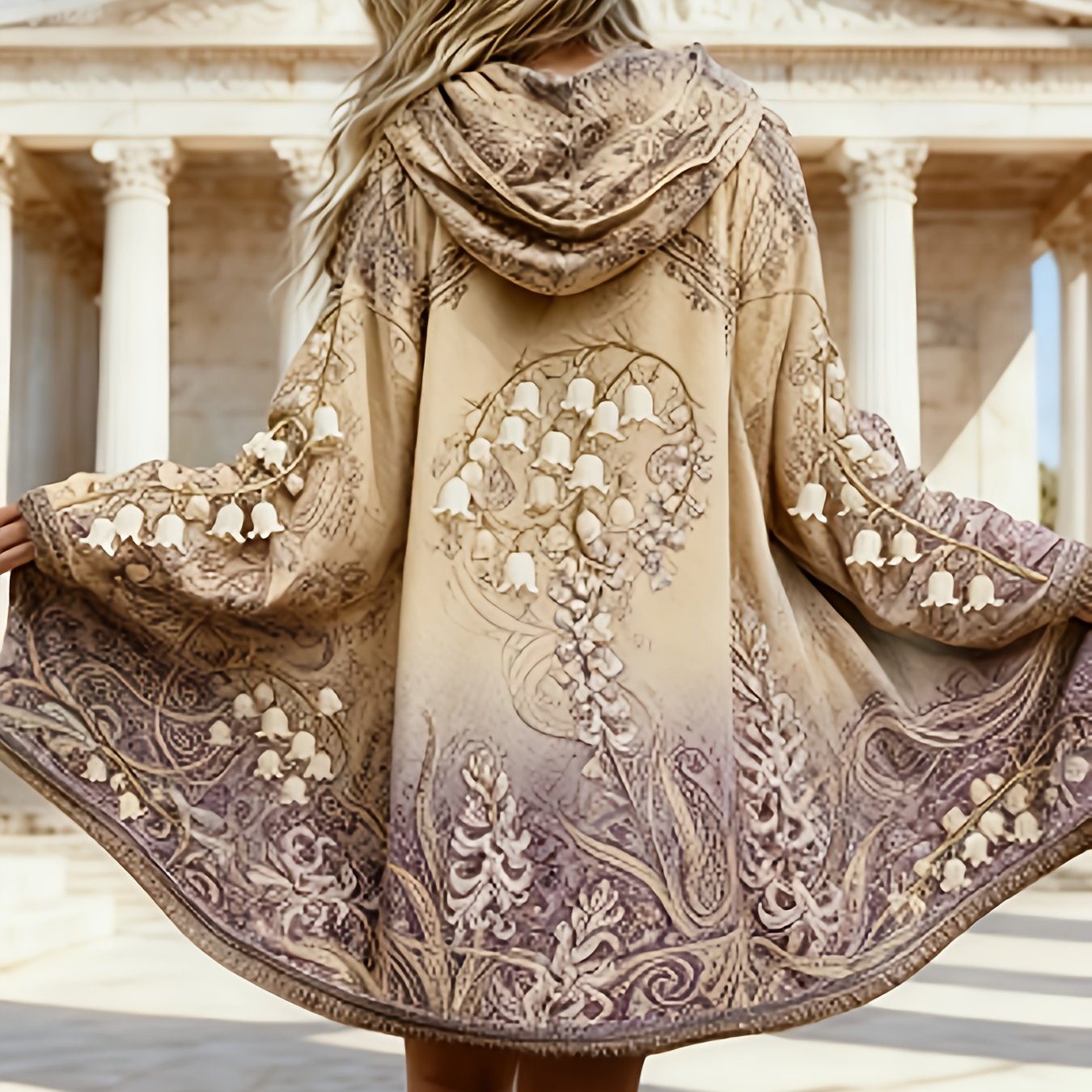 Women's Vintage 2d Printed Design Long Sleeve Cardigan - Bohemian Ethnic Style Long Sleeve Jacket