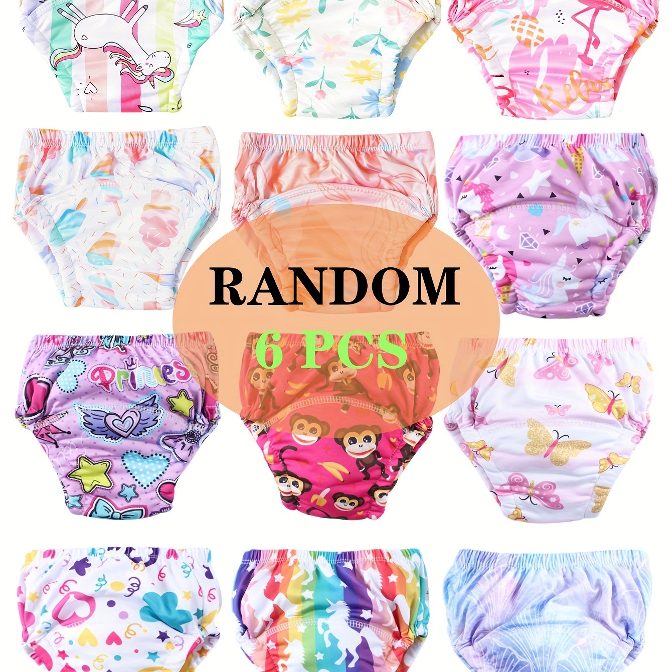 6pcs Infant Training Pants, Toddler Potty Training Aids, With Cute Animal And Cartoon Patterns, Toddler Pants