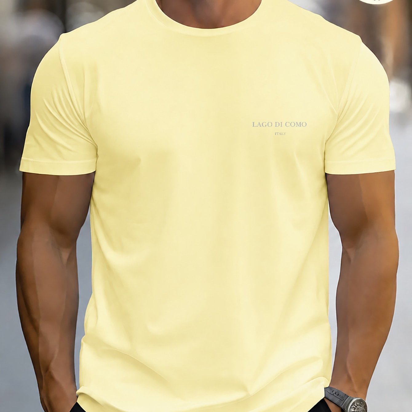TEMU New High Quality Men's T Shirt 100% Cotton, Minimalist Letter Print Design, Casual Streetwear Daily Wear, Short Sleeve Crew Neck Washable