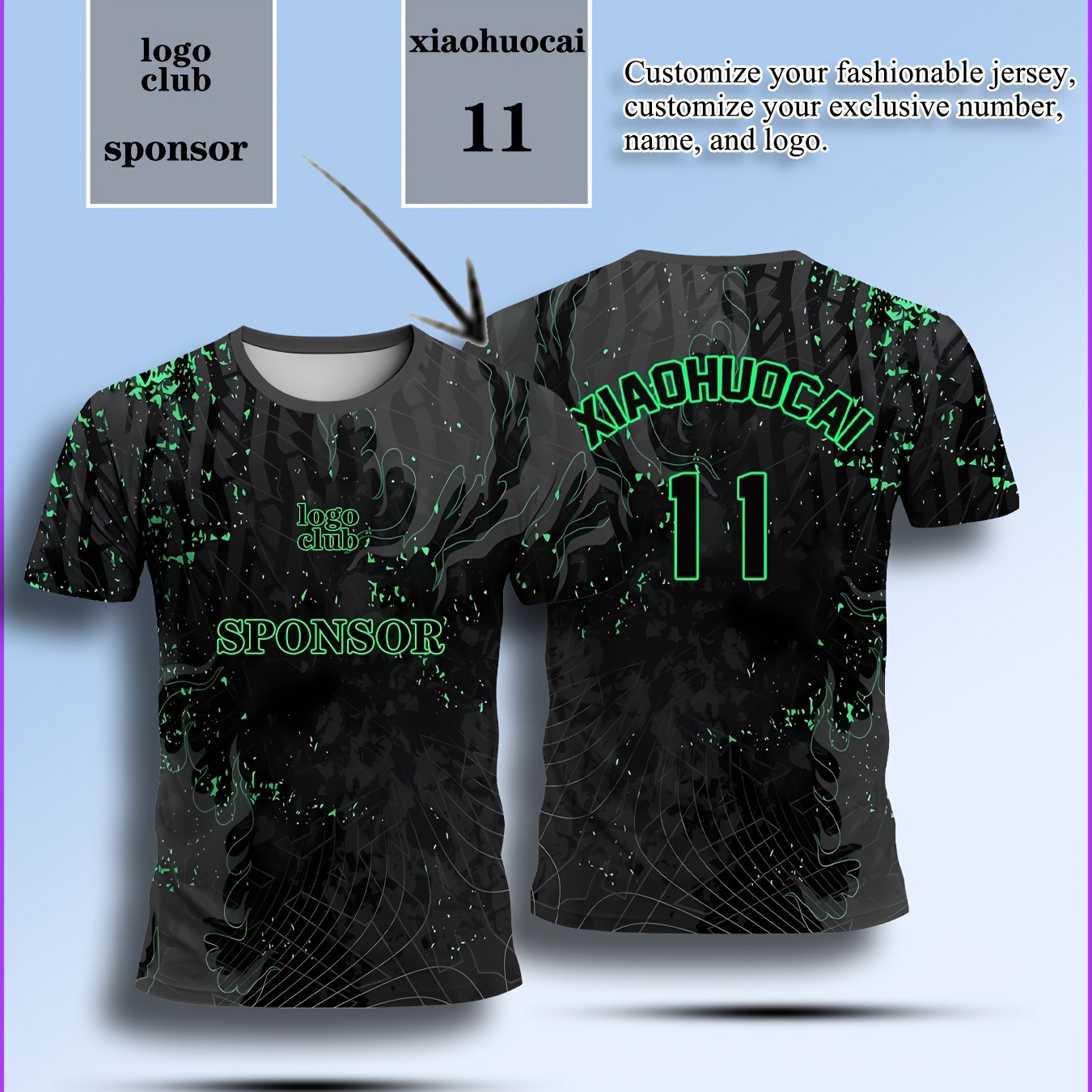TEMU Men's - Can Print Name And Number, Breathable Sports Shirt Suitable For Matches/training, Moisture-wicking Fabric, Slim Fit, , Durable