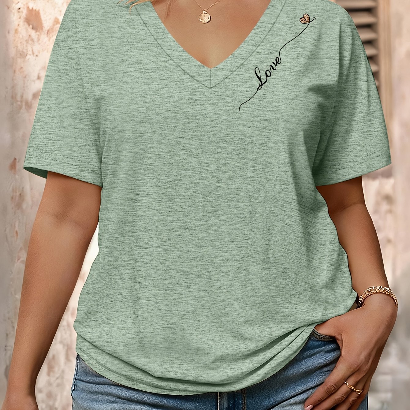 TEMU Plus Size, Plus-size Women's Oversized Simple Handwritten 