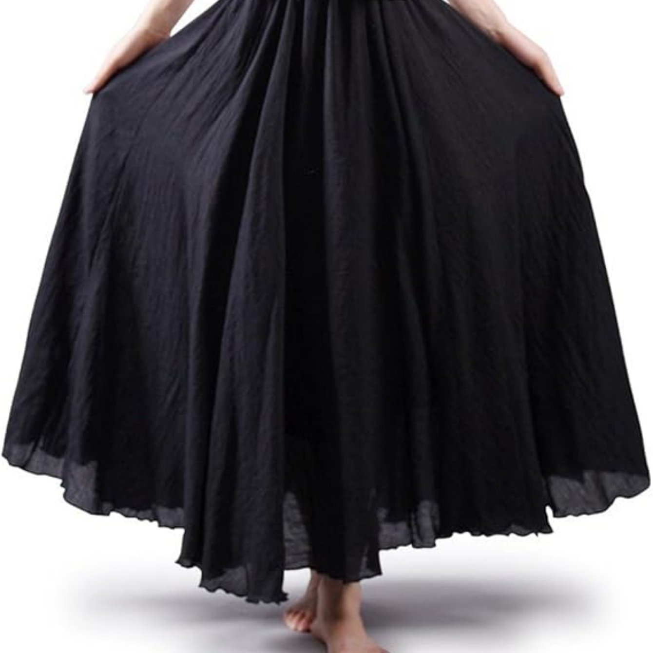 TEMU Flare Skirt, Long Skirt, Women's Flare Skirt, - Blend Skirt, Maxi Skirt, Flowing Resort Skirt, Figure-flattering Flare Skirt, Soft And , Lined,