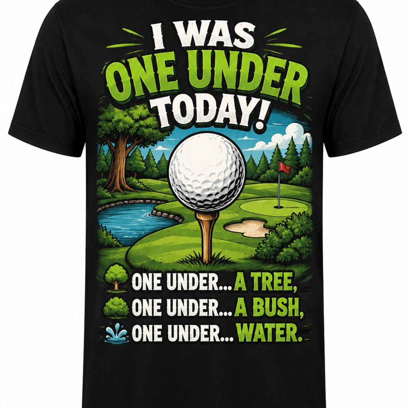 TEMU Men's T-shirt, Funny Golf Humor Today Graphic Tee, Summer Outdoor Golfing Gift For Golfer Dad Husband Boyfriend