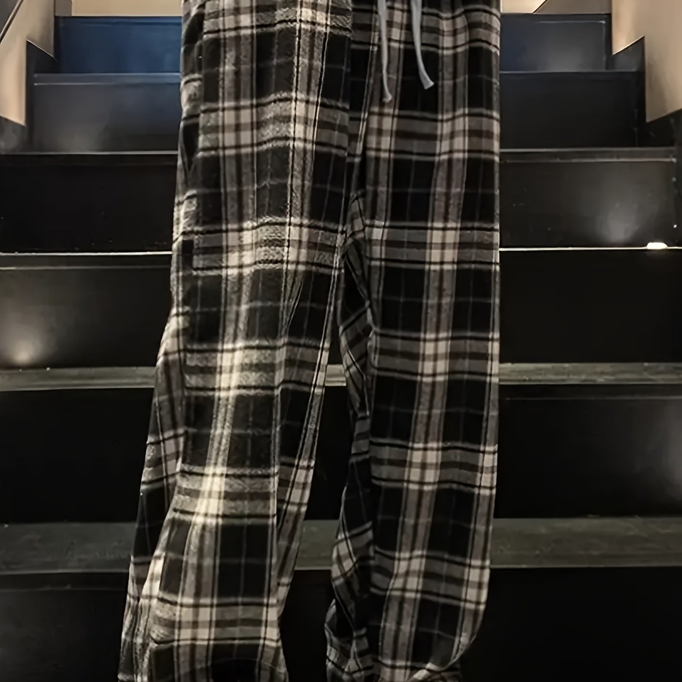 TEMU Men's Print Straight Long Pants, Men's Geometric Print Loose Trousers For Daily Comfortable Casual