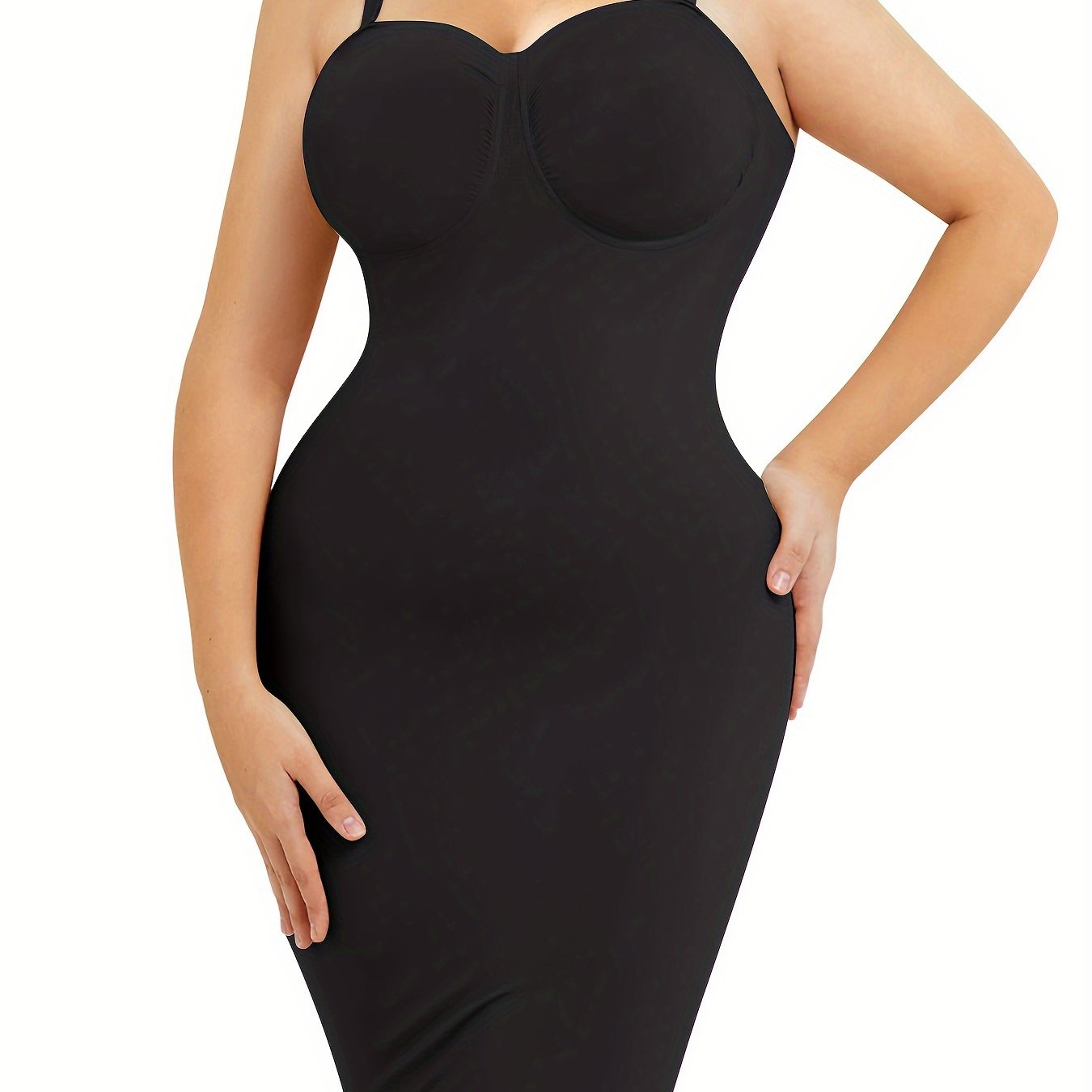 Seamless Plain Skin Tone Shapewear Cami Dress Adjustable - Temu