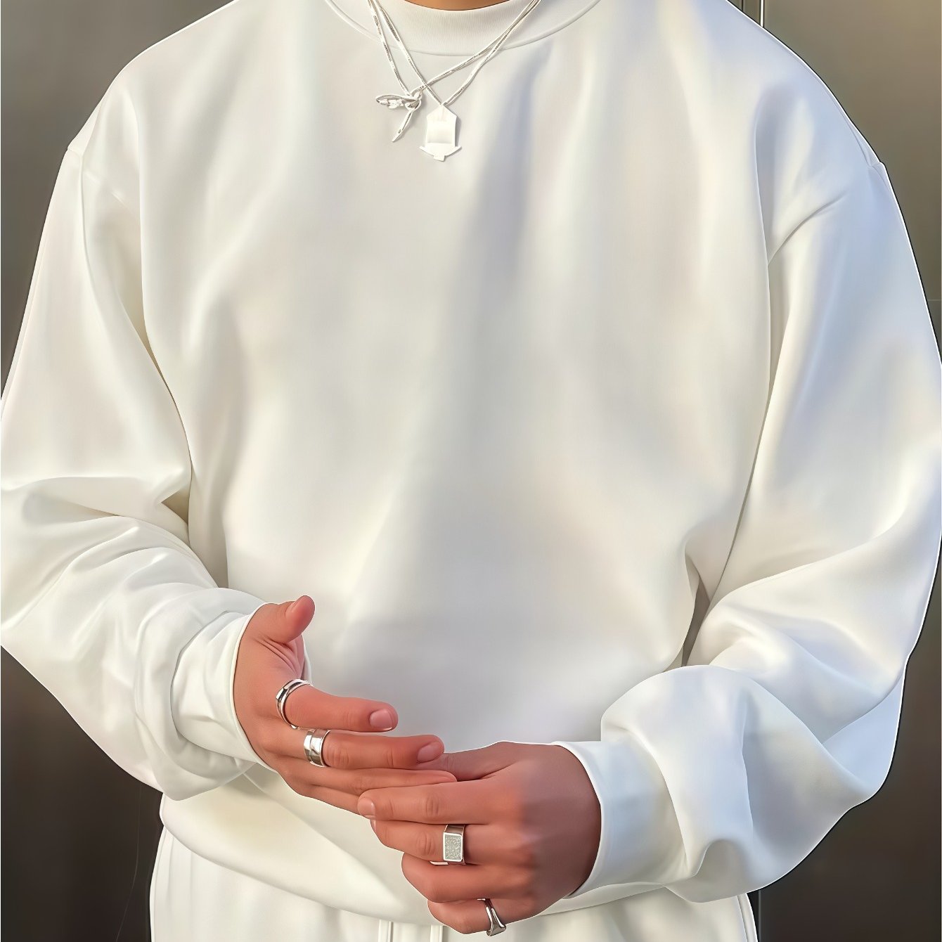 Image of Men's Fashion Print Long Sleeve Round Neck Sweatshirt For Sports, Casual, And Commuting, Versatile Spring/summer Style, By Niuwang