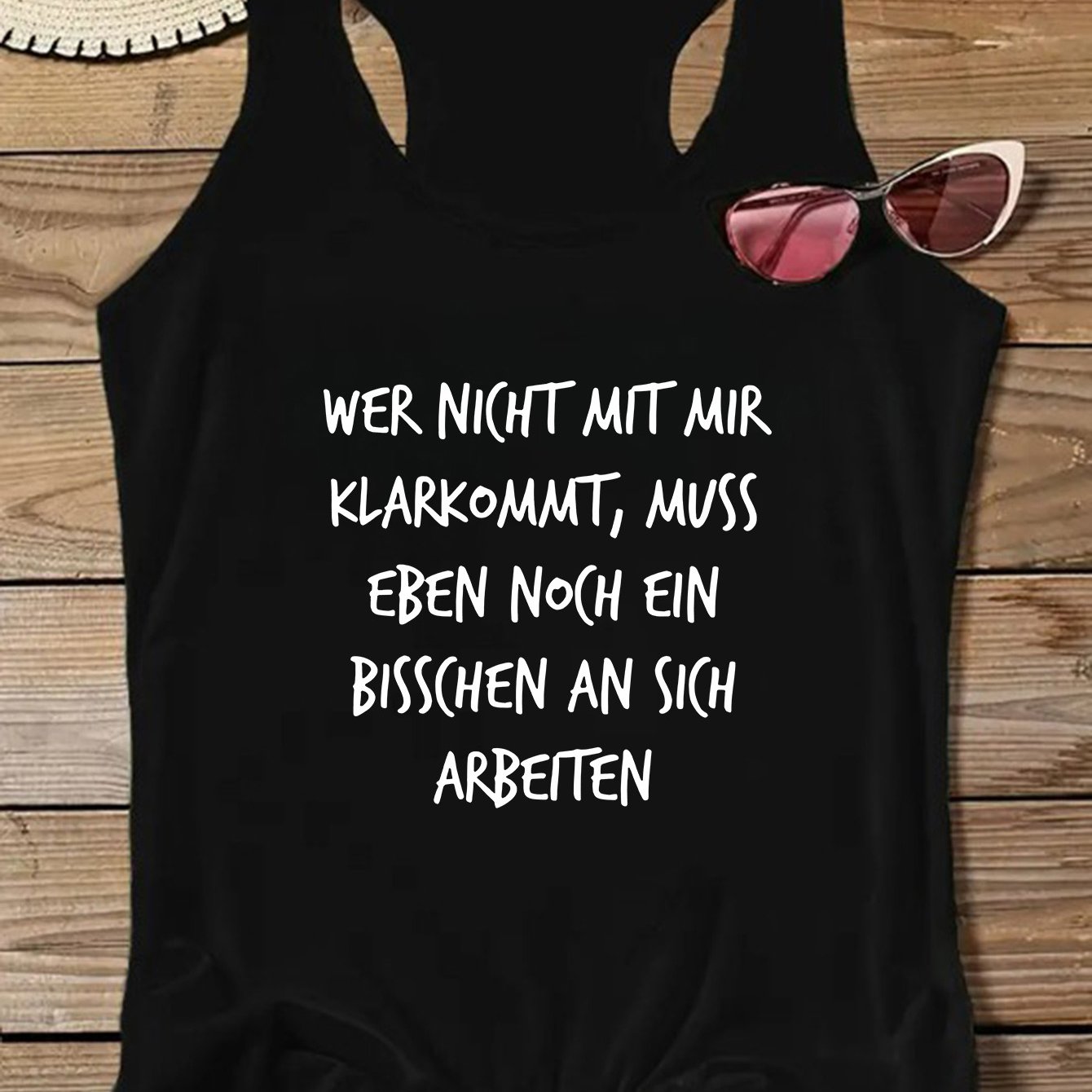 People Who Don't Self-improvement. This Sleeveless Round-neck Women's Vest Features A Humorous Print, Suitable For Spring And Summer. Machine Washable And Made From Lightweight, Breathable Fabric