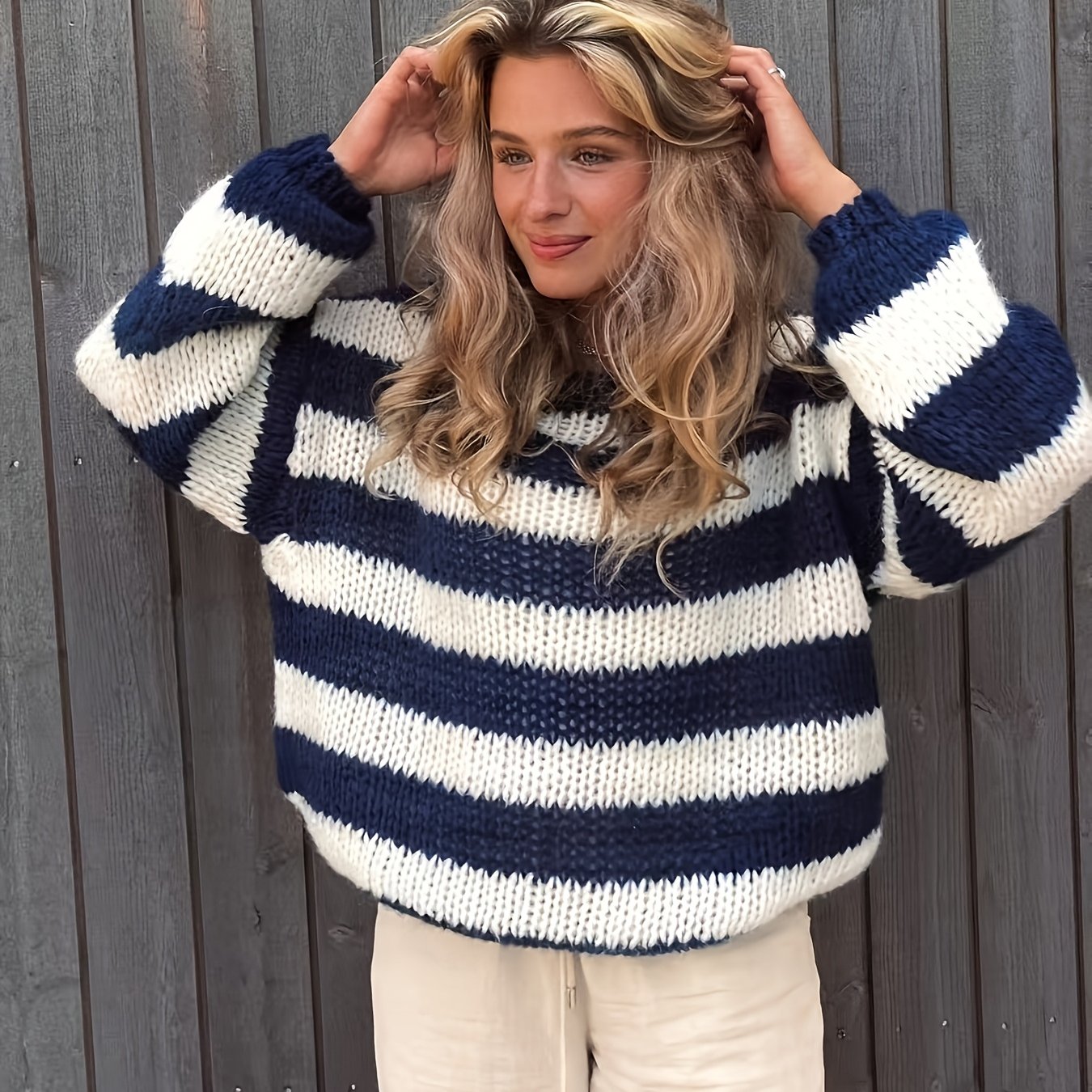 Classic Striped Edge- Sweater