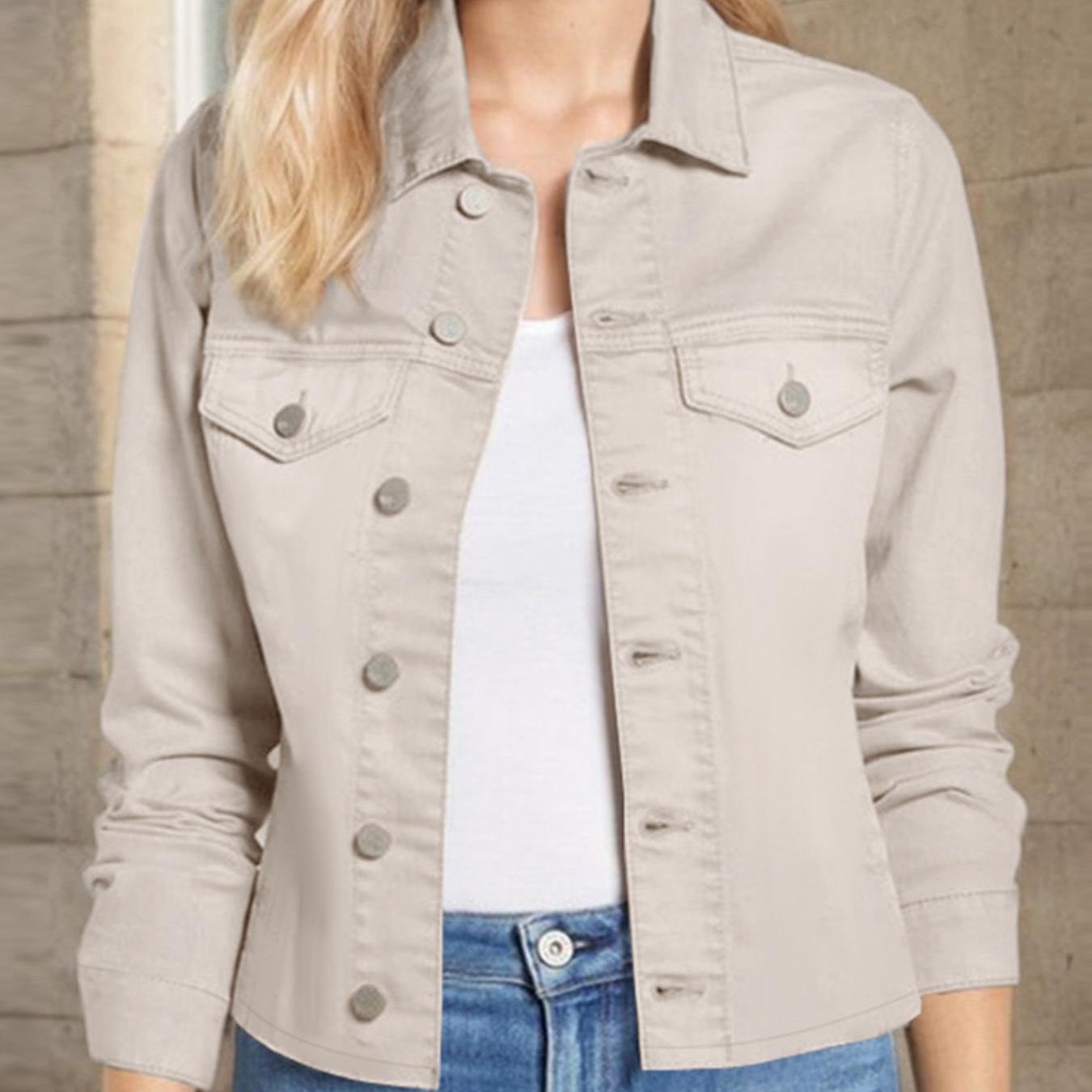 TEMU Women Loose Thin Street Style Coat Collar Long Sleeve Buttons Casual Cargo Jacket Easy Commuter All-match Jackets