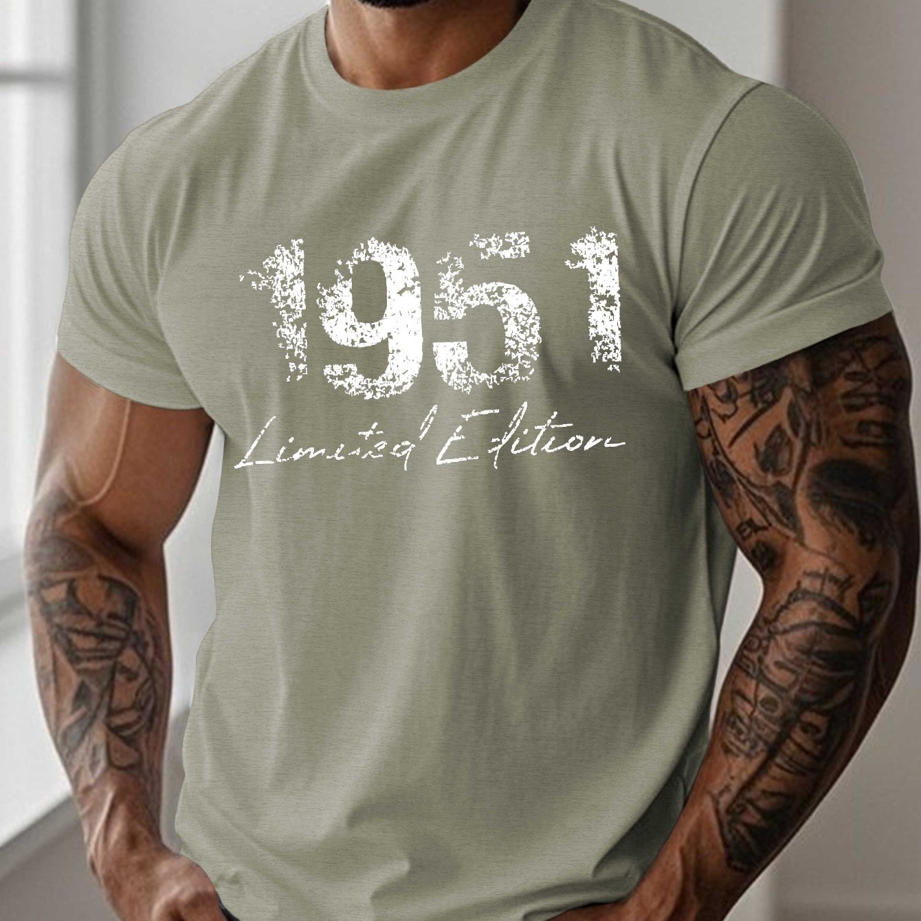TEMU 1951 Edition Men's Short Sleeve T-shirt Summer T-shirt Top