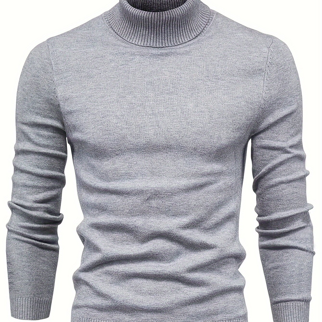 TEMU Men's Thermal Underwear, Long Sleeve High Neck Thermal Tops, Casual Pullovers Thermal Underwear Tops, Men's Clothing