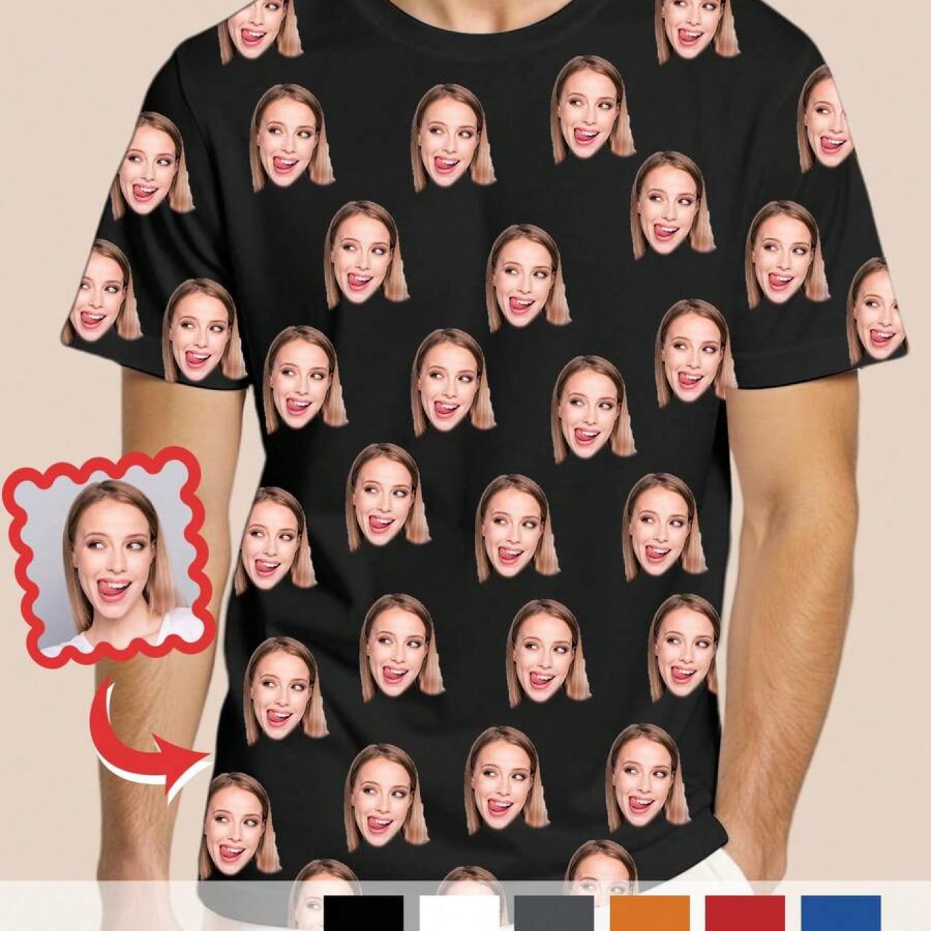 TEMU Men's & Women's Custom Photo/logo T-shirt - Personalized Short Sleeve Round Neck Tee With Your Own Image/text/logo, Suitable For Birthdays,