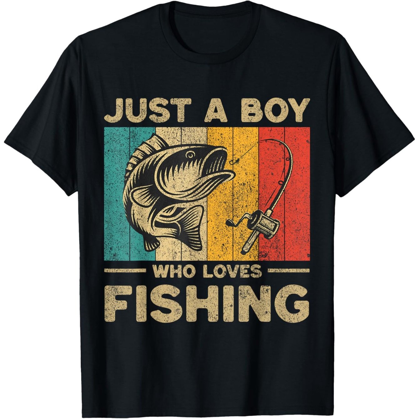 TEMU Fishing Jokes Boys Bass Fish T-shirt
