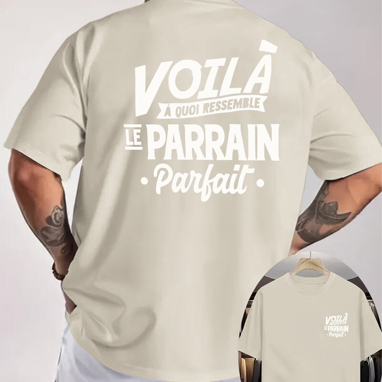 TEMU T-shirt Le Français pour Homme - Imprimé au Dos « Voilà À Quoi Ressemble Le » et Logo sur la Poitrine, Italienne pour Fans du , T-shirt