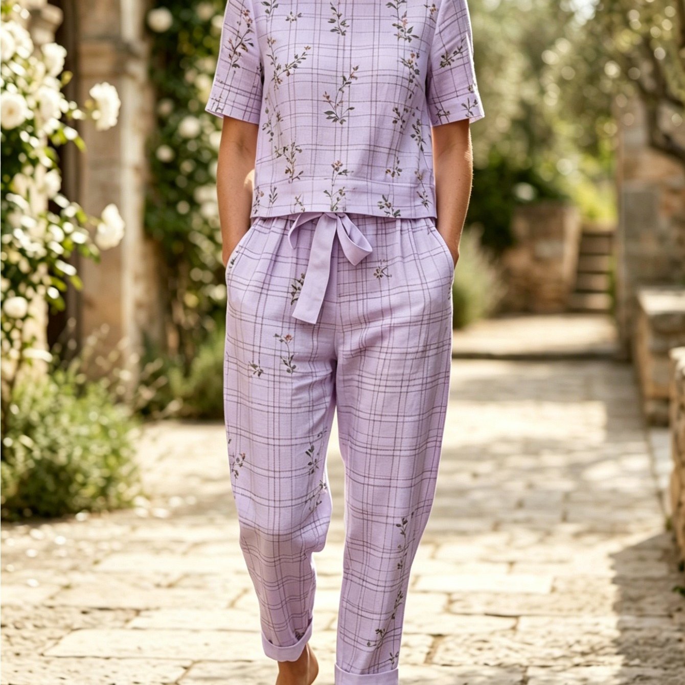 Two-piece Set Summer White Set For Women Short-sleeve Top And Casual Matching Pants Lazy Breathable Casual Set