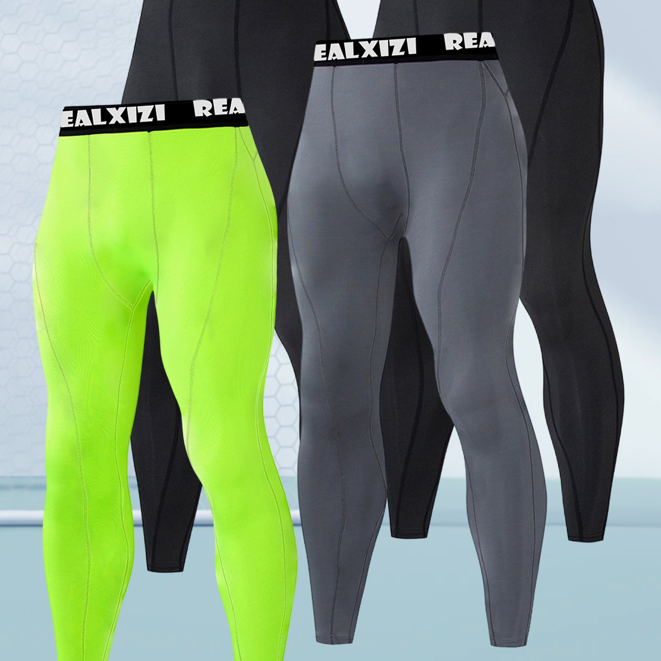 TEMU 4pcs Pc (4pcs) Men's Slim-fit Compression Training Pants - Breathable Moisture-wicking Anti-odor Suitable For Fitness, Running, Cycling, Hiking,