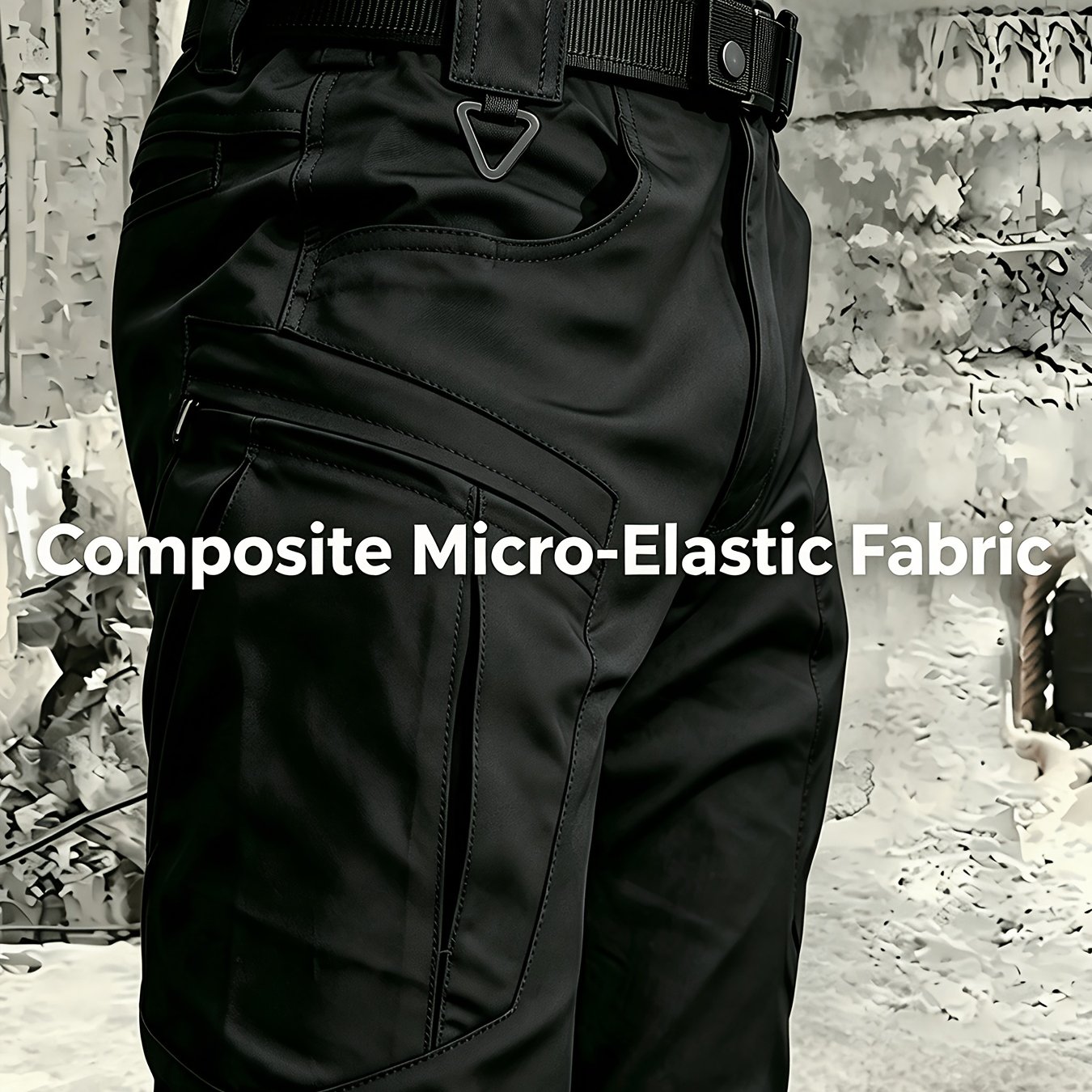 TEMU Thrimbor Men's Tactical Cargo Pants With Multi-pocket & Semi-elastic Waistband - Lightweight Breathable Composite Micro-stretch Fabric Suitable