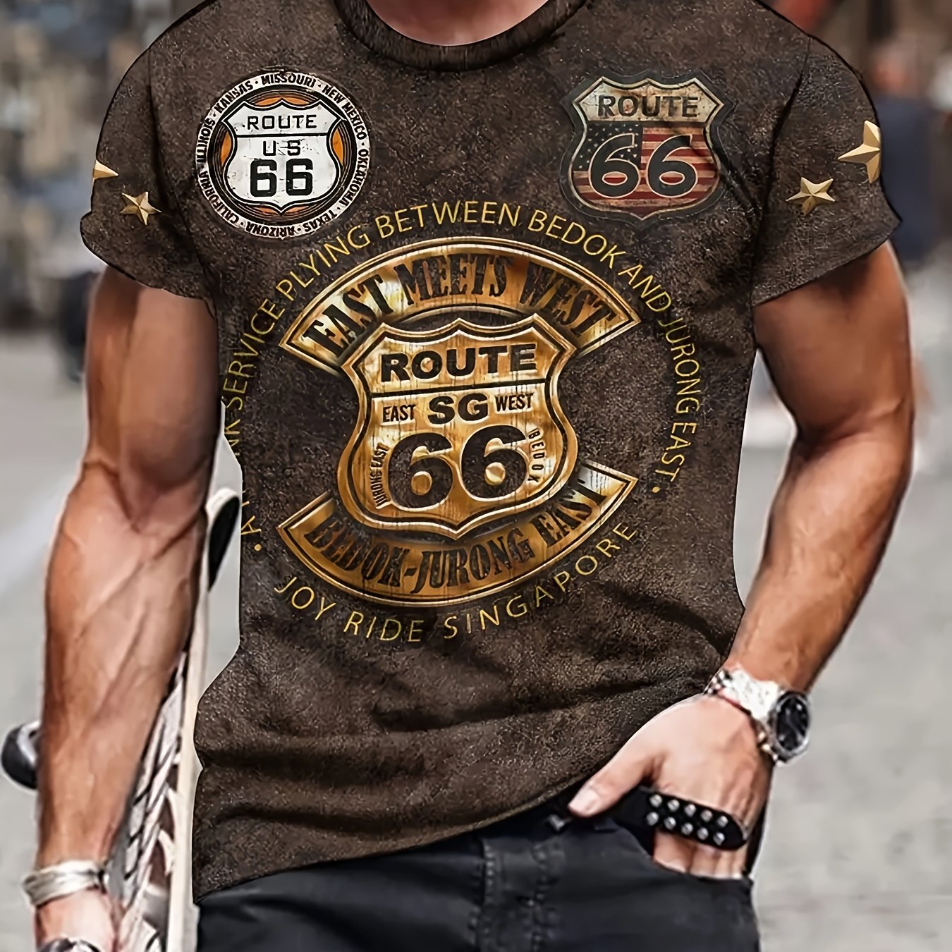 Image of 3d Plus-size Fashion T-shirt, Cool Short Sleeves, Style Tee, Comfortable Sportswear, Stylish Clothing, Printed Top, Summer Outdoor Shirt, Men's Casual Athletic T-shirt, Plus Size