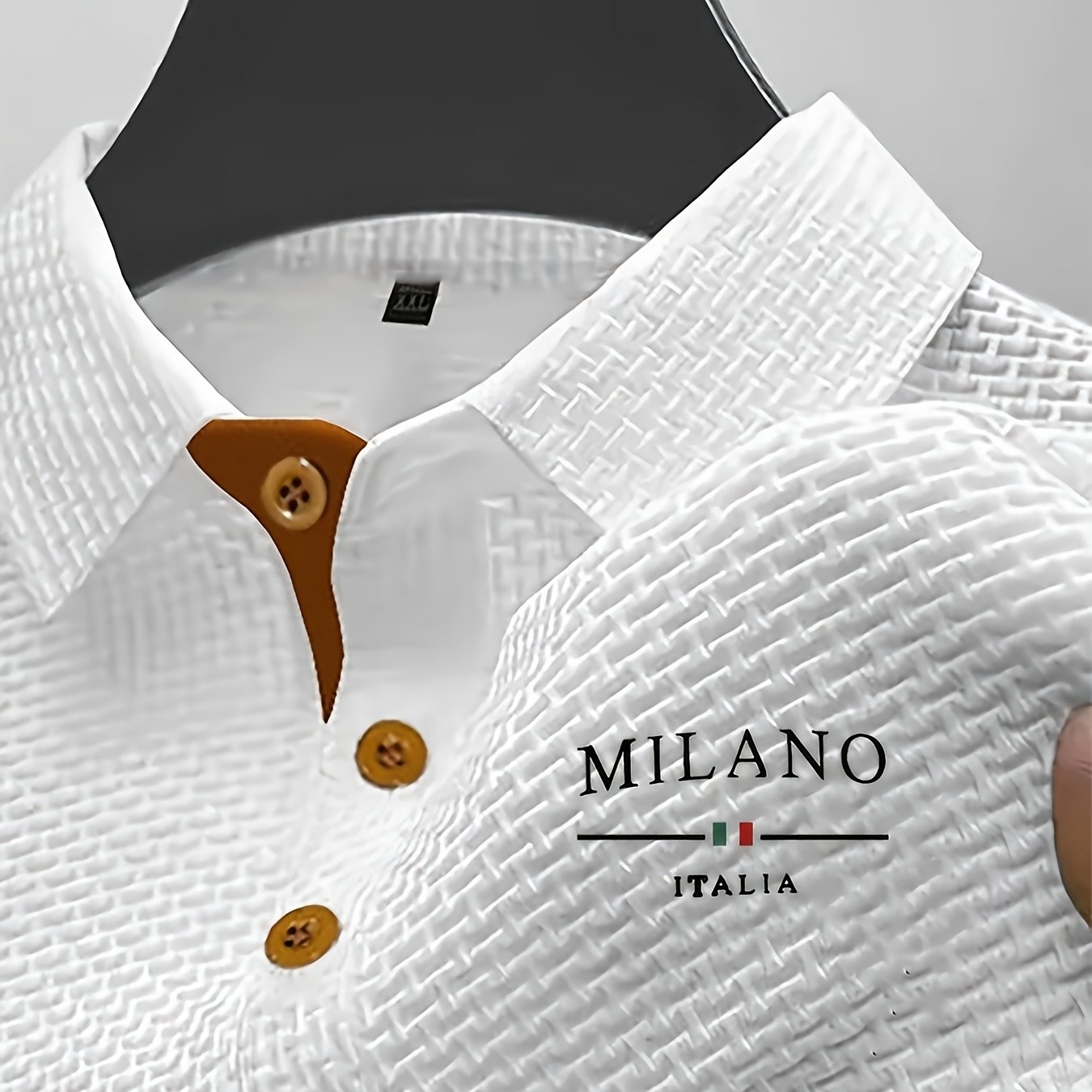 TEMU Men's Lightweight Soft Shirt With " Italia" Lettering - Breathable Summer Casual And Business Wear, Regular Fit, Soft And Breathable, Button-