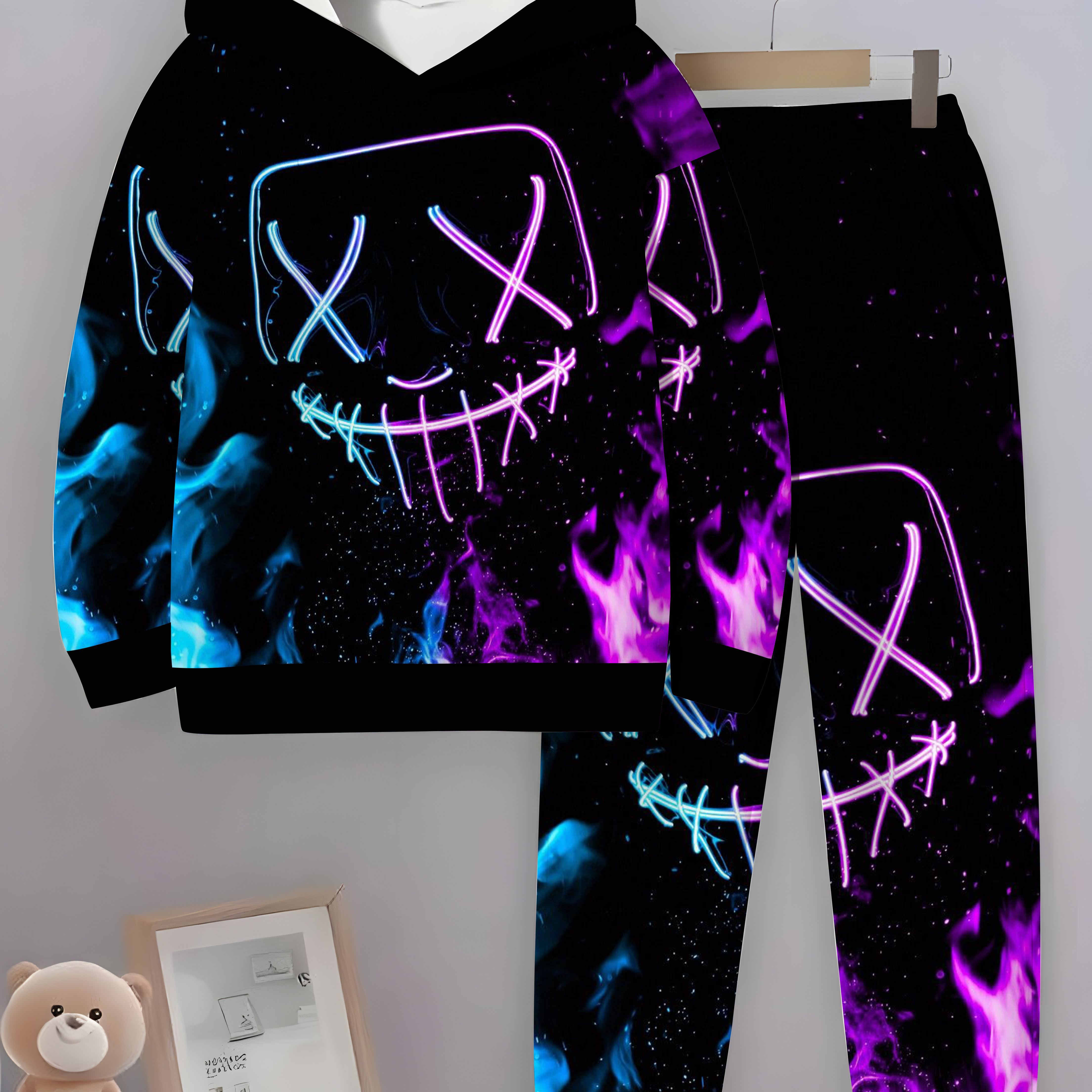 Image of Boys' 3d Sweatshirt And Sweatpants 2pcs Set, Simple And Stylish Casual Long-sleeve Outfit, Suitable For Autumn And Winter, For Outdoor Activities, Ideal Gift, Great For Outdoors, Perfect For Outdoor